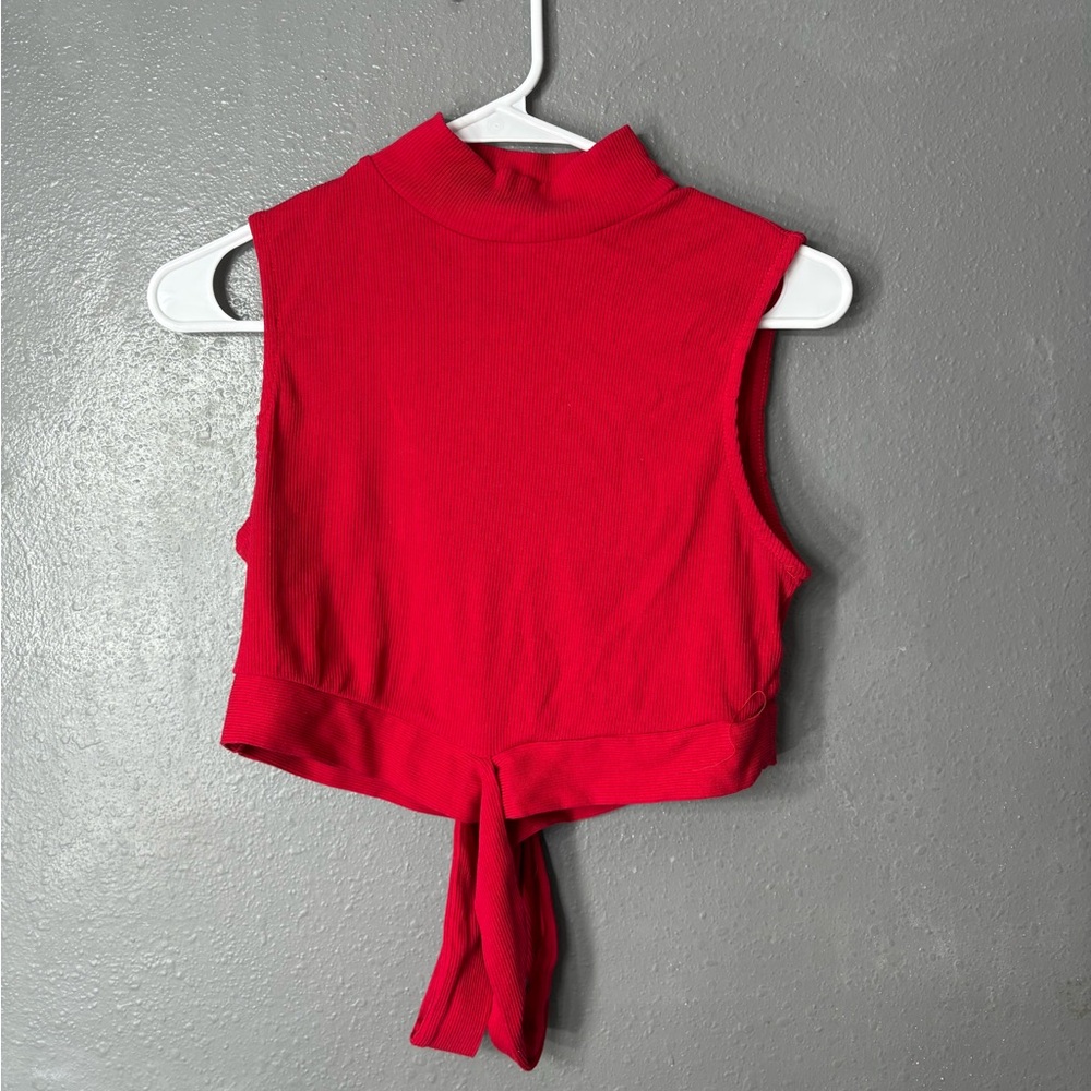 Red cropped top